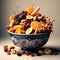 an artistic representation of a bowl filled with assorted dried fruits trending on artstation