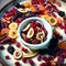 an artistic representation of a bowl filled with assorted dried fruits trending on artstation