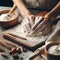 artistic representation of kneading flour