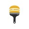 Artistic restaurant and cafe logo design. Burger with paint brush icon design.