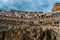 Artistic ruins of Roman Colosseum or coloseum an ancient gladiator Amphitheatre in Rome Italy