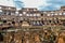 Artistic ruins of Roman Colosseum or coloseum an ancient gladiator Amphitheatre in Rome Italy