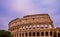 Artistic ruins of Roman Colosseum or coloseum an ancient gladiator Amphitheatre in Rome Italy