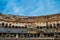 Artistic ruins of Roman  Colosseum or coloseum an ancient gladiator Amphitheatre in Rome Italy