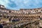 Artistic ruins of Roman Colosseum or coloseum an ancient gladiator Amphitheatre in Rome Italy