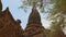 Artistic sculptural work on the arch of a temple