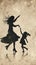 Artistic silhouette of a mother dancing with her child