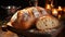 Artistic Still Life: Hyper-Detailed Isolated Bread on Table