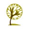 Artistic stylized natural symbol, creative tree illustration.