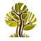 Artistic stylized natural symbol, creative tree illustration.