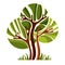 Artistic stylized natural symbol, creative tree illustration. Ca