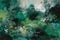 artistic wallpaper with expressive brushstrokes in shades of green, creating a lush and verdant landscape