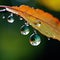 Artistic water droplets on a leaf illustration generated by AI