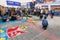 Artists painting floor at Kolkata International book fair - 2015.