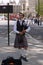 Artists in the street. bagpipe player