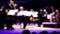 Artists of the symphony orchestra on stage. Selective focus