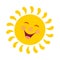 Ð¡artoon illustration of a smiling sun for kids.Vector