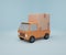 artoon minimal delivery truck with package box