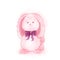 Ð¡artoon rabbit, pink fluffy rabbit.Rabbit on a white background