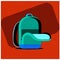 Artoon of school laptop backpack vector icon