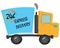 artoon vector illustration express delivery truck with 24 hours text