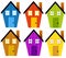 Artsy Rustic Clip Art Houses