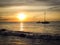 Aruba Coastal Sunset with gorgeous boat in foreground