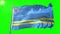 Aruba flag seamless looping 3D rendering video. Beautiful textile cloth fabric loop waving