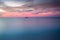 Aruba idyllic caribbean beach with boats at sunset, Dutch Antilles Sea