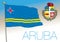 Aruba island national flag and coat of arms