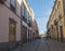 Arucas, Gran Canaria, Canary Islands, Spain December 13, 2020: View of old town Arucas streets with colorful bulding in