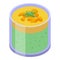 Arugula fresh drink icon, isometric style