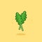 Arugula Vector Icon Illustration. Cute Vegetable. Flat Cartoon Style Suitable for Web Landing Page, Banner, Sticker, Background