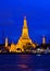 Arun temple in Bangkok at twilight time