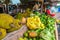 Arusha area: fruits on a table at Native Market in Mto Wa Mbu near the Ngorongoro concervation area withdifferent fruits