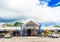 ARUTANGA, COOK ISLAND - SEPTEMBER 30, 2018: View of the facade of the building CITC. Copy space for text