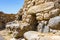 Arzachena, Sardinia, Italy - Archeological ruins of Nuragic complex La Prisgiona - Nuraghe La Prisgiona - with main entrance to