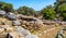 Arzachena, Sardinia, Italy - Archeological ruins of Nuragic complex La Prisgiona - Nuraghe La Prisgiona - with remaining of