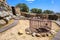 Arzachena, Sardinia, Italy - Archeological ruins of Nuragic complex La Prisgiona - Nuraghe La Prisgiona - with remaining of stone