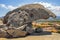 Arzachena, Sardinia, Italy - Prehistoric granite Mushroom Rock - Roccia il Fungo - of neolith Nuragic period, symbol of Arzachena