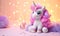 As the child squeezed the plush unicorn\\\'s paw, it emitted a soft, magical sound, filling the room with a sense of wonder