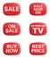 As seen on TV, Sale. Advertising icon set