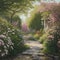 As a whole, the painting captures the essence of a serene garden.