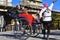 Asakusa rickshaw with a tourist and the puller