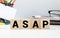 ASAP word made with building blocks,as soon as possible