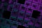 Asbtar futuristic background made of neon cubes on a purple background