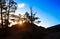 Ascending Sun in the Very Early Morning at Sunrise Point of Bryce Canyon National Park in Utah, United States Of America