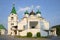 Ascension Cathedral august evening. Ascension Pechersky monastery in Nizhny Novgorod