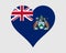 Ascension Island Heart Flag. Ascension Island Love Shape Flag. Saint Helena, Ascension and Tristan da Cunha Banner Icon Sign Symbo