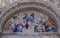 Ascension, mosaic on the upper right arch of the facade of St. Mark`s Basilica, Venice